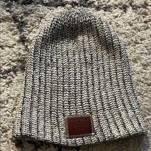 Love Your Melon Ribbed Knit Beanie - Black and White